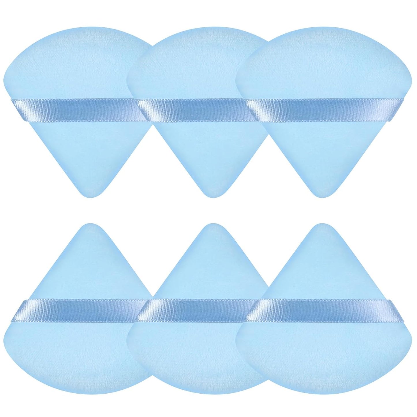 6 Pcs Powder Puff, Face Soft Triangle Makeup Puff Velour Makeup Sponge for Loose Powder (Black)